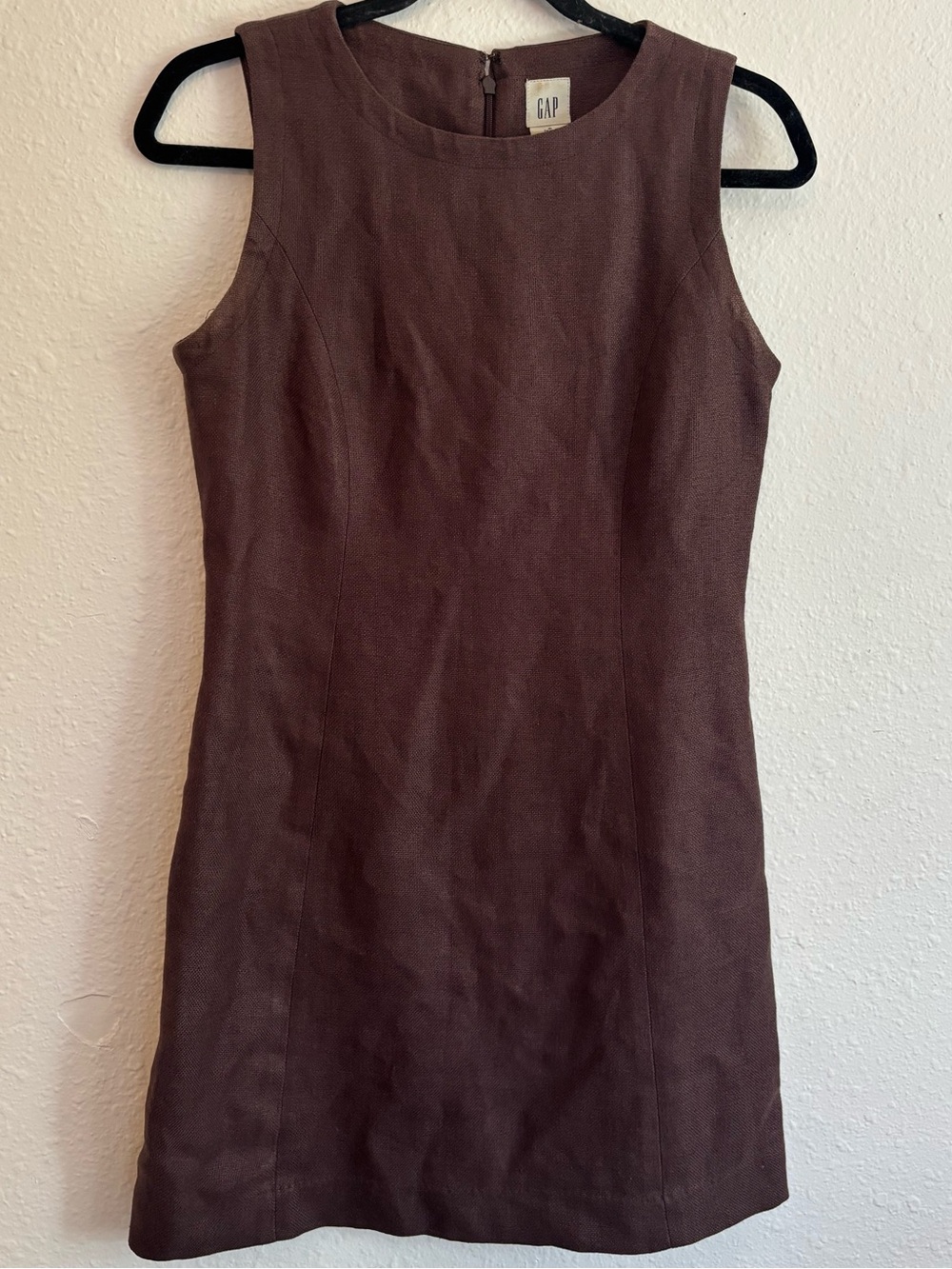 GAP Brown Linen Sleeveless Sheath Mini Dress